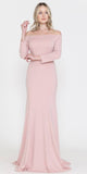 Poly USA | Ed Young 8378 Off-Shoulder Long Dress with Long Sleeves