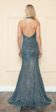 Poly USA | Ed Young 8384 Fitted Long Halter V-Neck Evening Dress