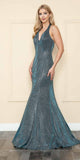Poly USA | Ed Young 8384 Fitted Long Halter V-Neck Evening Dress
