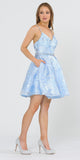 Criss-Cross Back Short Homecoming Dress Baby Blue