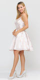 Poly USA 8422 Criss-Cross Back Short Homecoming Dress Blush