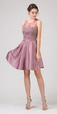 Keyhole Back Homecoming Short Dress with Pockets Mocha