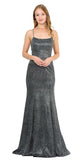 Black/Silver Mermaid Style Glitter Long Prom Dress