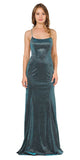 Teal Mermaid Style Glitter Long Prom Dress