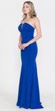 Poly USA | Ed Young 8488 Strapless Long Dress with Sheer Cut-Out