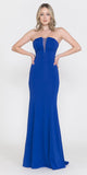 Poly USA | Ed Young 8488 Strapless Long Dress with Sheer Cut-Out