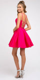 Caged-Back Homecoming Short Dress Fuchsia with Pockets