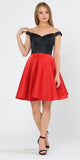 Black/Red Off-Shoulder Homecoming Short Dress