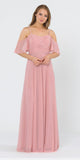 A-Line Cold-Shoulder Long Formal Dress Mauve