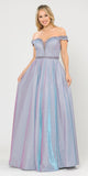 Poly USA 8664 Lavender Off-Shoulder Long Prom Dress with Pockets