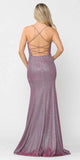 Poly USA 8666 Lace-Up Back Magenta Long Prom Dress