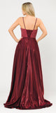 Poly USA 8674 Burgundy Long Prom Dress Embellished with Pockets