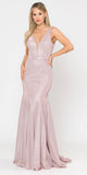 Poly USA 8704 Rose Gold Mermaid Style Long Prom Dress Sleeveless