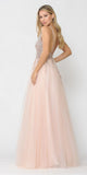 Poly USA 8718 Rose Gold Embellished Bodice Long Prom Dress