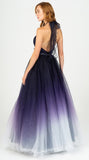 Eureka 8777 Floor Length Ball Gown Halter Navy Blue Ombre