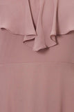 Fashion Eureka 8877 Ruffled Cold-Shoulder Long Bridesmaids Dress Mauve