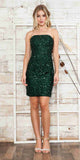 Poly USA | Ed Young 8932 Short Strapless Sequins Cocktail Dress