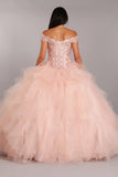 Blush Off-Shoulder Quinceanera Dress