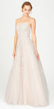 Eureka Fashion 9757 Appliqued Ivory Prom Ball Gown Lace-Up Back
