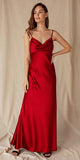 Eureka 9711 Silk Satin Gown Spaghetti Straps Cowl Neck