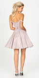 Rose Gold V-Neck Cold-Shoulder Homecoming Short Dress