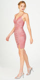 Eureka Fashion 9733 Fitted Criss-Cross Back Short Party Dress V-Neck Ice Blue