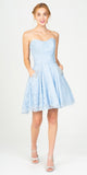 Eureka Fashion 9922 Strapless Homecoming Short Dress with Pockets Blue