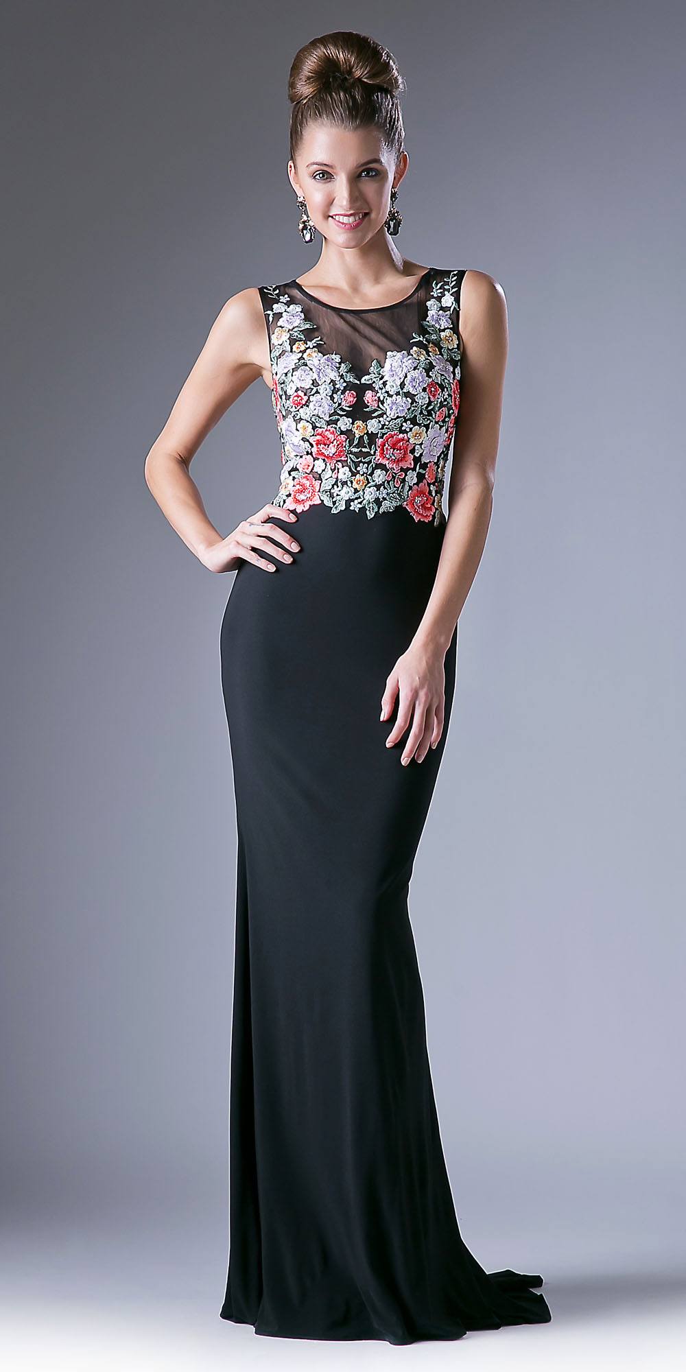 Cut-Out Back Sleeveless Long Formal Dress