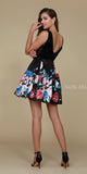Nox Anabel Q606 Super Cute Black Floral Print Design Homecoming Dress Back View