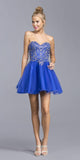 Aspeed USA S2040 Royal Blue Sweetheart Neckline Strapless Homecoming Short Dress