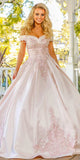 Nox Anabel U802 Blush Off The Shoulder Embroidered Quinceanera A-Line Ball Gown
