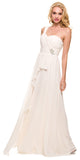 One Shoulder Strap Bridesmaid Chiffon Dress Ivory A Line