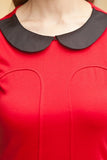 Short Red Dress Peter Pan Collar Back Zipper Sleeveless