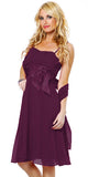 Spaghetti Strapped Sleeveless Short Plum Bridesmaid Dress