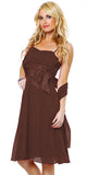 Spaghetti Strapped Sleeveless Short Brown Bridesmaid Dress
