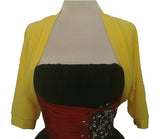 Mid Length Yellow Bolero Jacket Stretch Shrug Bridal Wedding Jacket