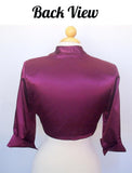 Mid Length Sleeve Red Satin Bolero Jacket Shrug