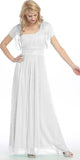 Ankle Length One Shoulder A Line White Formal Dress