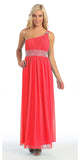 Ankle Length One Shoulder A Line Coral Formal Dress