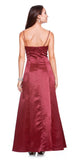 Plus Size Burgundy Bridesmaid Dress Poly Satin Spaghetti Strap A Line Gown