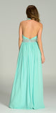 Long Chiffon Formal Column Gown Mint Halter Rhinestone Waist