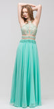 Halter Prom Gown Mint A Line Chiffon Nude Mesh