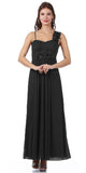 Ankle Length Chiffon Maternity Bridesmaid Gown Black Dress Flowy