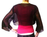 Mid Length Sleeve Sheer Purple Chiffon Bolero Jacket 3/4 Length Shrug