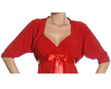 Mid Length Red Bolero Jacket Stretch Shrug Bridal Wedding Jacket