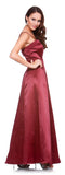 Plus Size Burgundy Bridesmaid Dress Poly Satin Spaghetti Strap A Line Gown