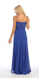 Chiffon High Low Royal Blue Dress Spaghetti Straps Peek A Boo Slits