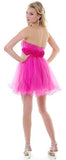 Purple Homecoming Dress Short A Line Tulle Skirt Strapless Flower
