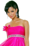 Fun And Flirty Hot Pink Short Prom Cocktail Dress Rhinestone Waist