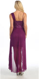 One Shoulder Spaghetti Strap Purple High Low Dress Chiffon